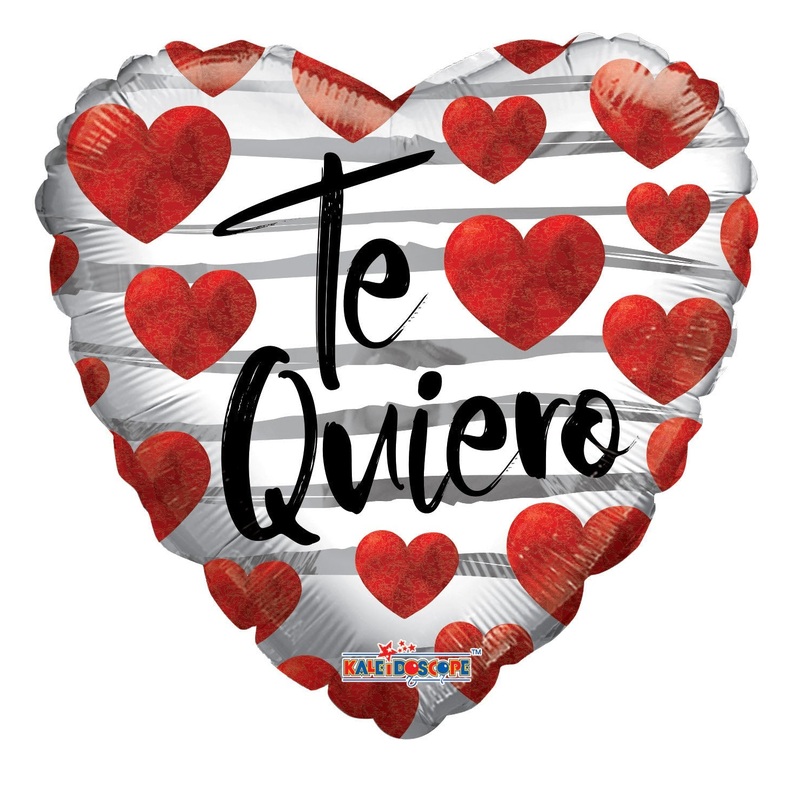 18" Te Quiero Corazones Rojos Foil Balloon (Spanish)
