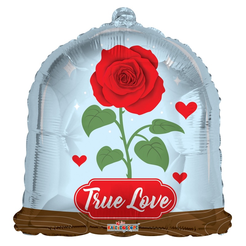 18" True Love Rose In Glass Foil Balloon