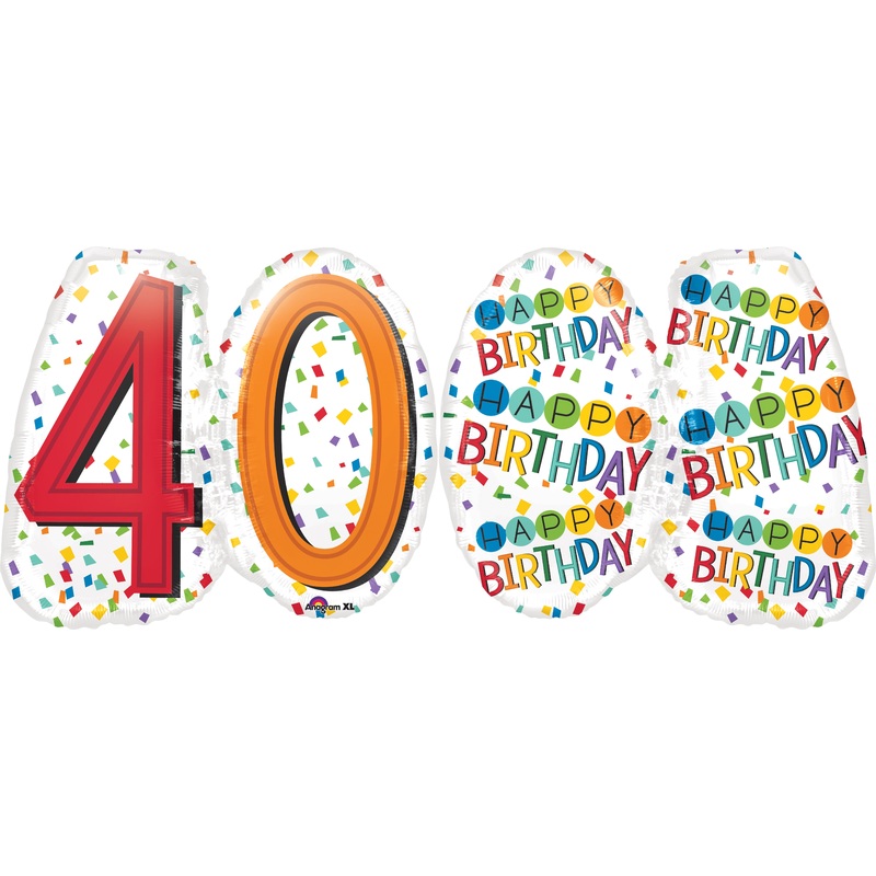 24" Rainbow Birthday 40 Balloon