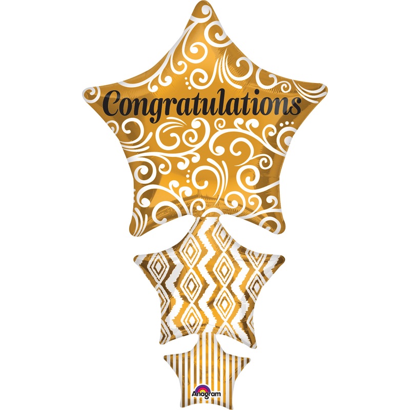 25" Jumbo Congratulations Stacked Star Balloon