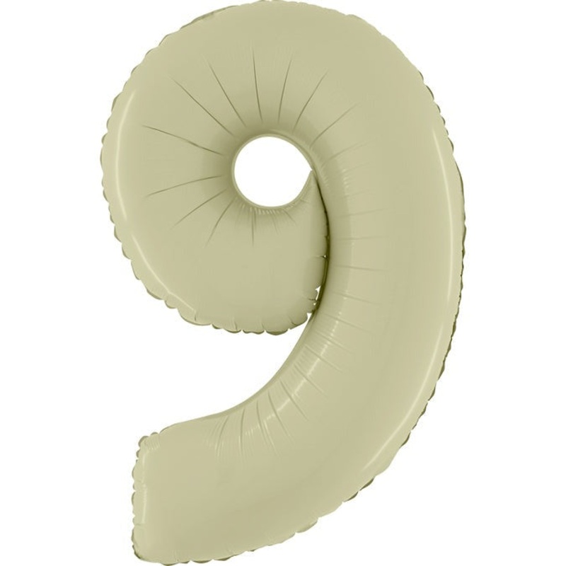 26" Number 9 Satin Olive Green Foil Balloon