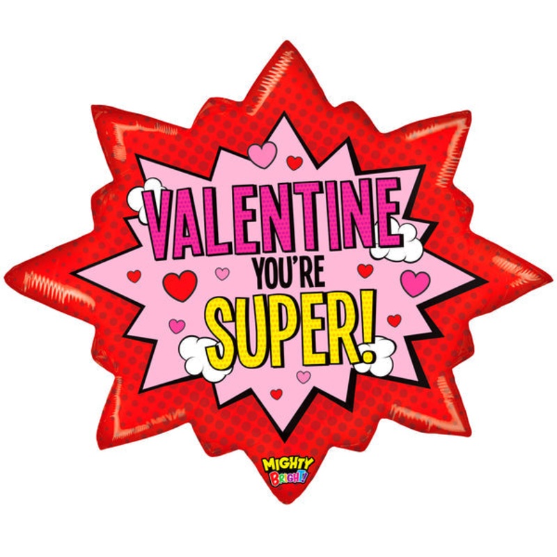 32" Mighty Bright Mighty Super Valentine Foil Balloon