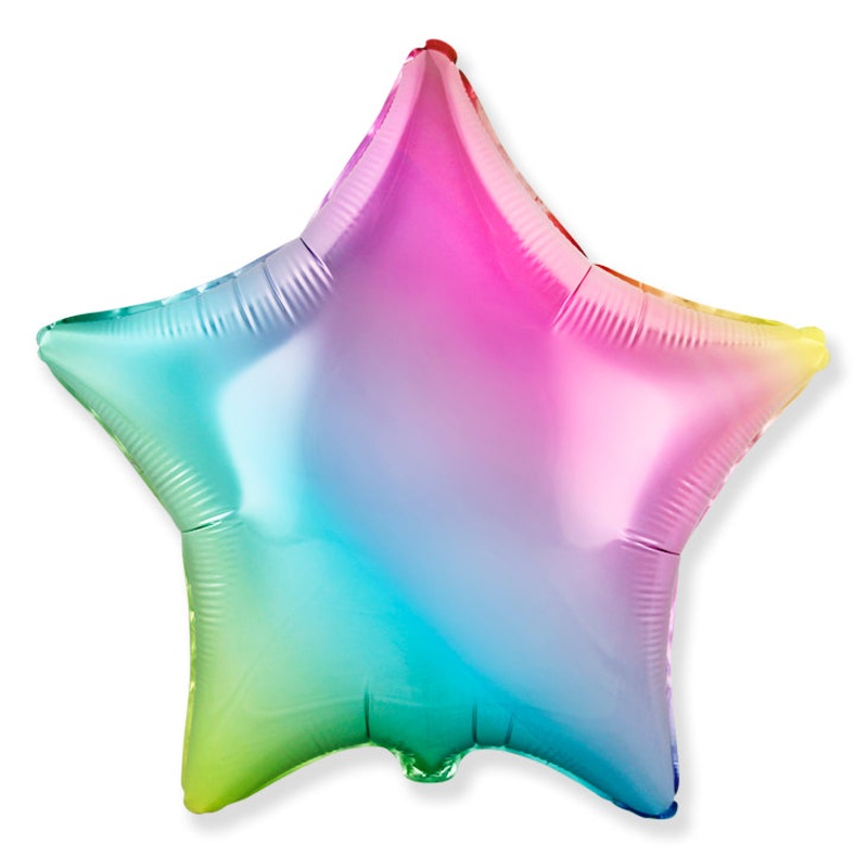 32" Ultra Gradient Pastel Star Solid Color Foil Balloons Brand Flexmetal