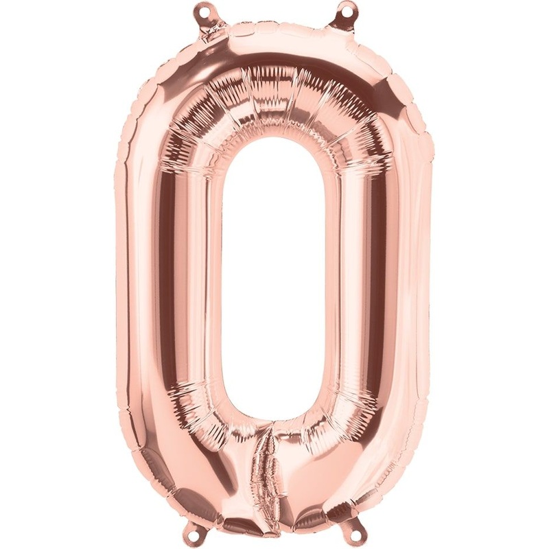 34" Northstar Brand Packaged Number 0 - Rose Gold Balloon