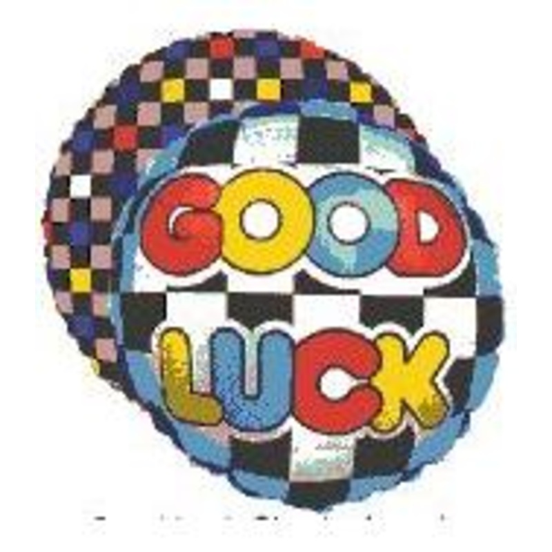 4" Airfill Only Good Luck Checkerboard Balloon