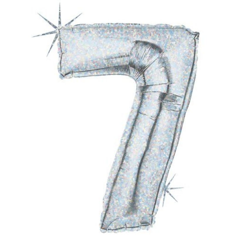 40" (34" Inflated) Holographic Number 7 Megaloon Balloon