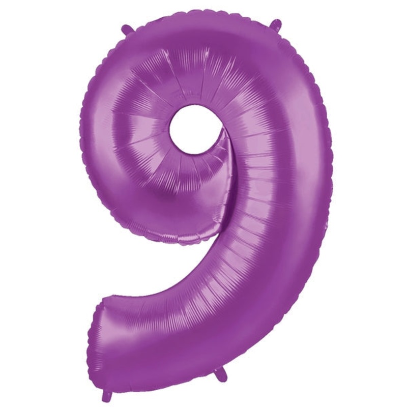 40" (34" Inflated) Large Number Balloon 9 Purple