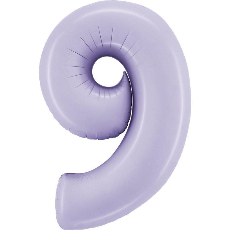 40" (34" Inflated) Number 9 Satin Lilac Foil Balloon