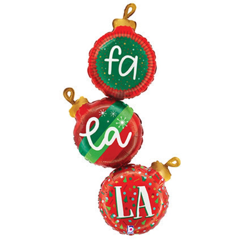 43" Fa La La Ornaments Foil Balloon