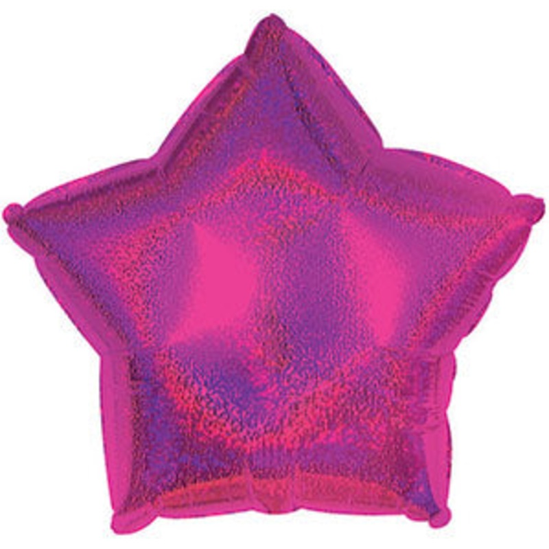 9" Airfill Only Hot Pink Star Dazzeloon Balloon