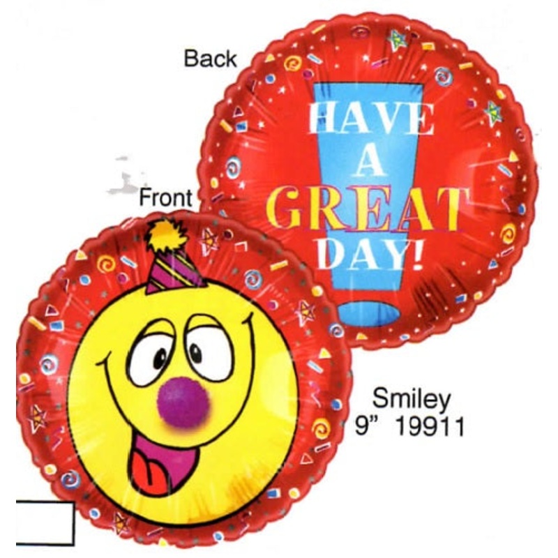 9" Airfill Only Lil' Fuzzies Smiley Balloon