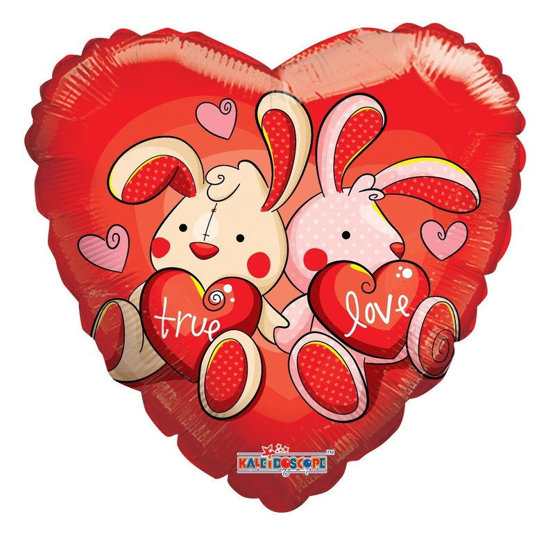 9" Airfill Only Love Bunnies Balloon