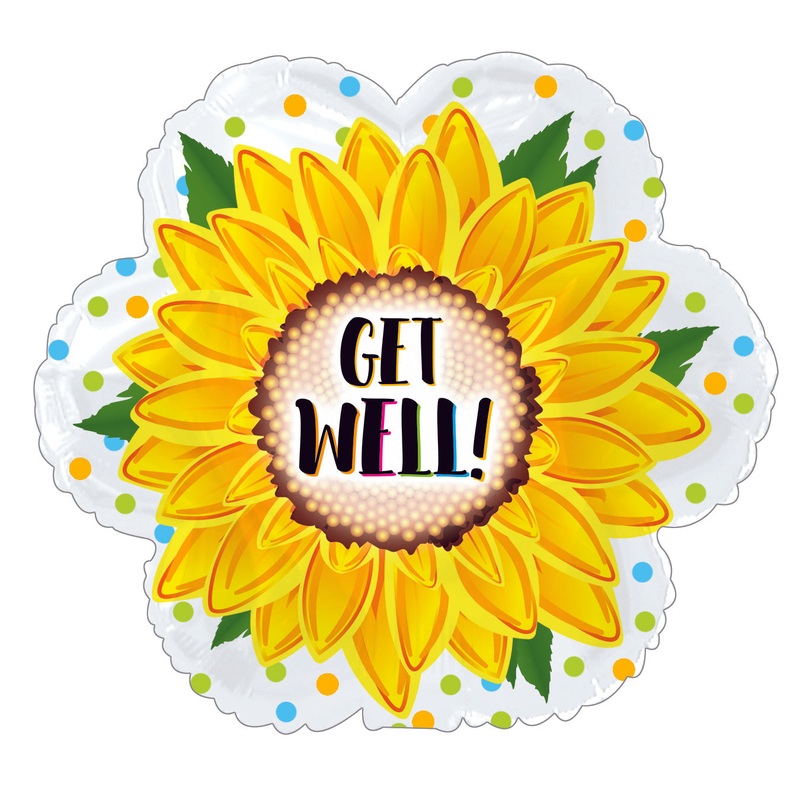 9" Get Well Sunflower Foil Balloon
