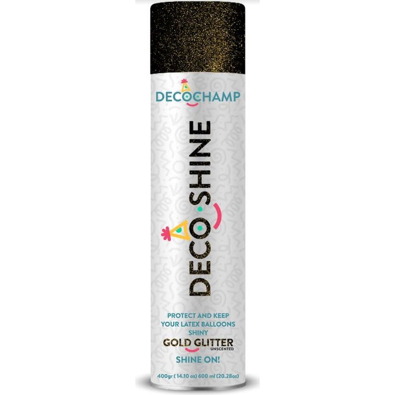 Decochamp Aerosol Instant Balloon Shine Spray 600ml Glitter Gold