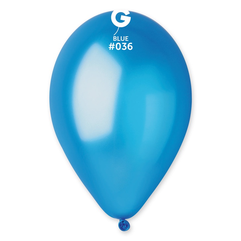 12" Gemar Latex Balloons (Bag of 50) Metallic Blue