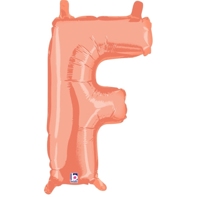14" Airfill Only (Self Sealing) Megaloon Jr. Letter F Rose Gold Balloon
