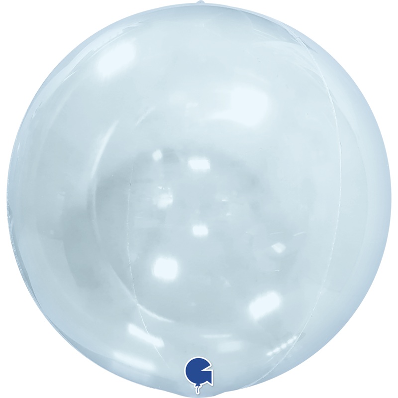 15" (22" Deflated) Transparent Blue Globe Balloon