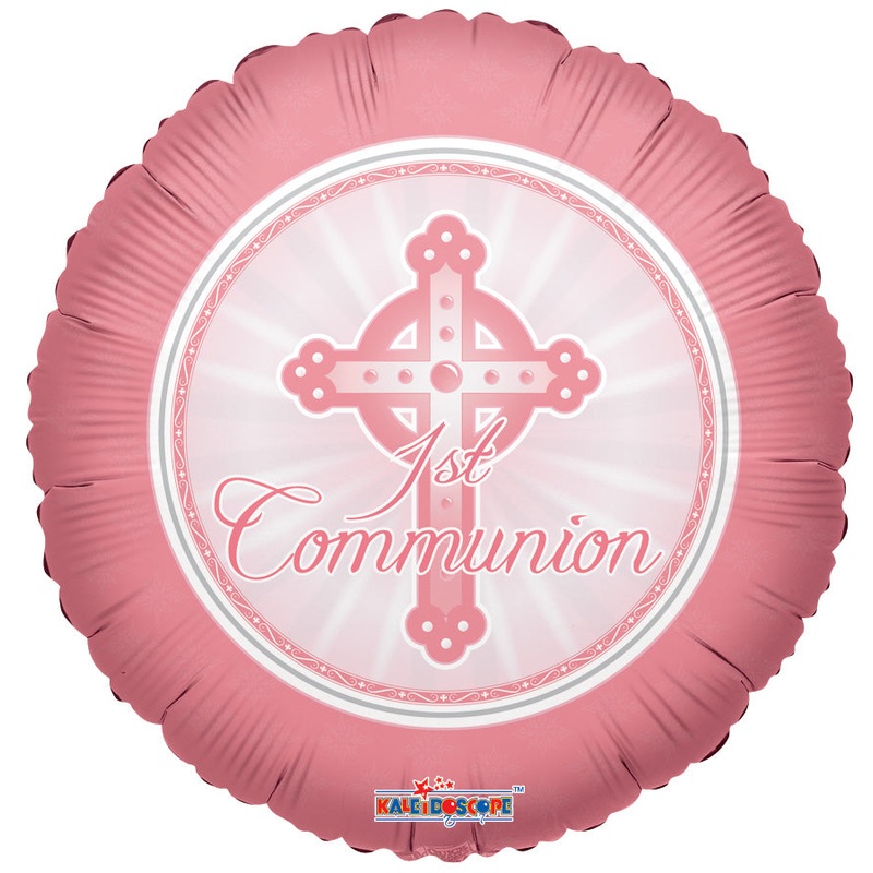 18" 1st Communion Pink Balloon