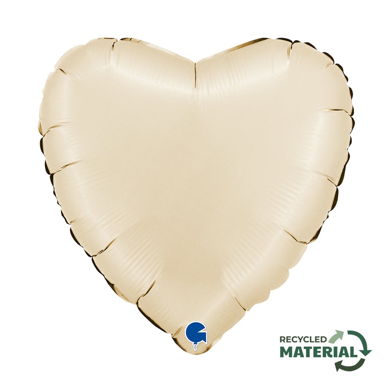 18" Heart Satin Cream Foil Balloon