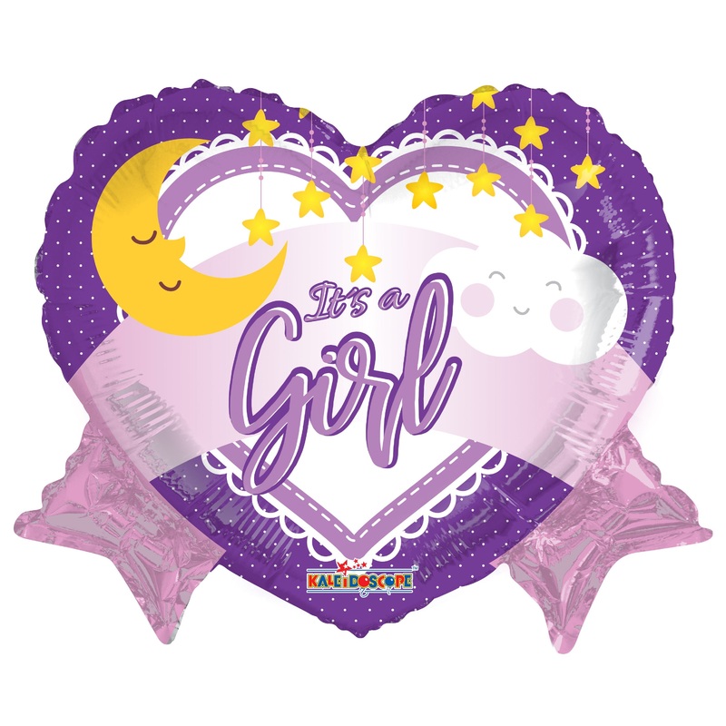 18" It's A Girl Moon Foil Balloon