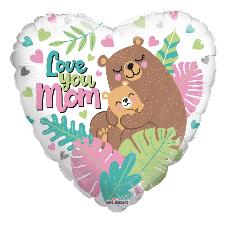 18" Love You Mom Bears Foil Balloon