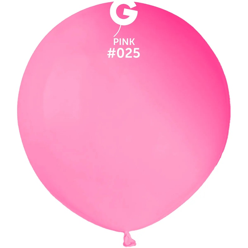 19" Gemar (25 Per Bag) Neon Pink Latex Balloons