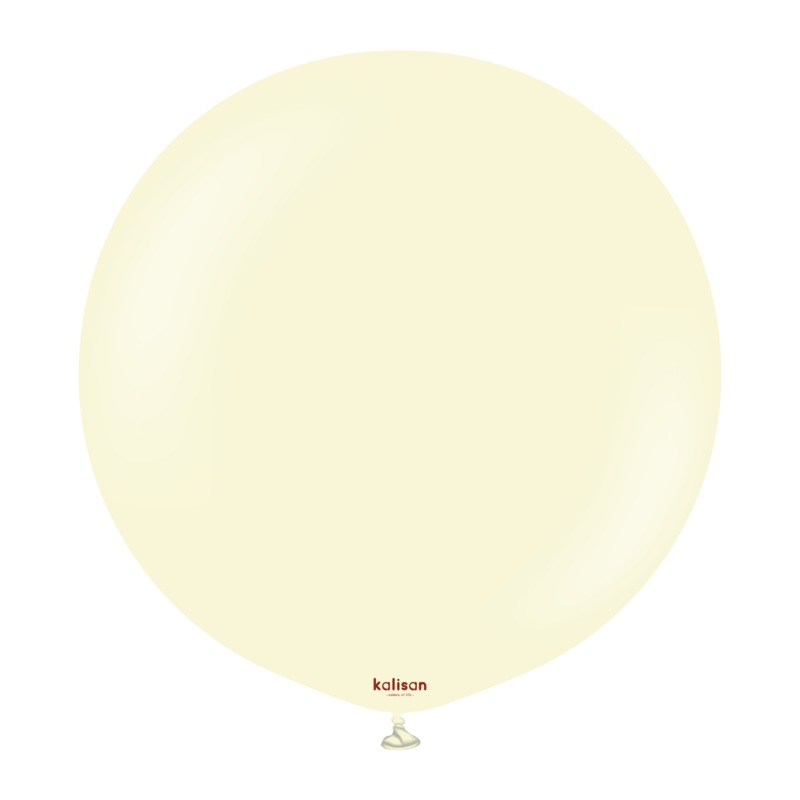 24" Kalisan Latex Balloons Standard Macaron Pale Yellow (5 Per Bag)