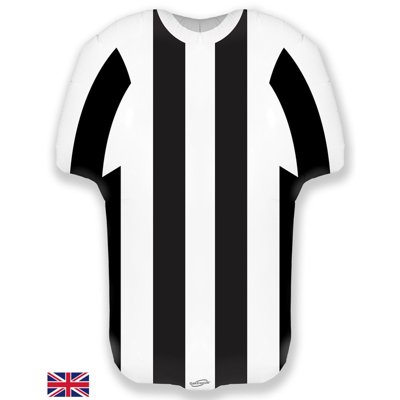 24" Shape Sports Shirt Black White Stripe Metallic Foil Balloon