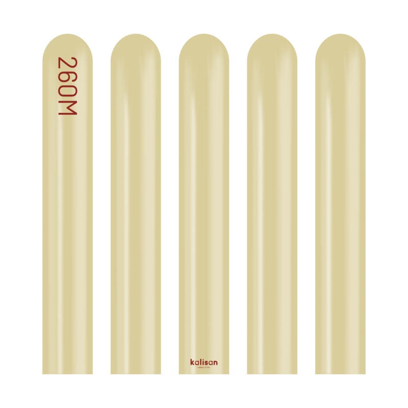 260K Kalisan Brand Twisting Latex Balloons Aura Antique Gold (50 Per Bag) Nozzle Up