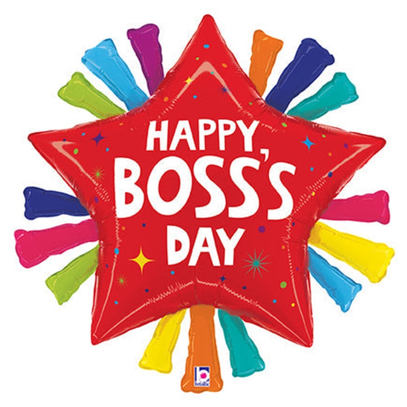 30" Boss's Day Bursting Star Foil Balloon