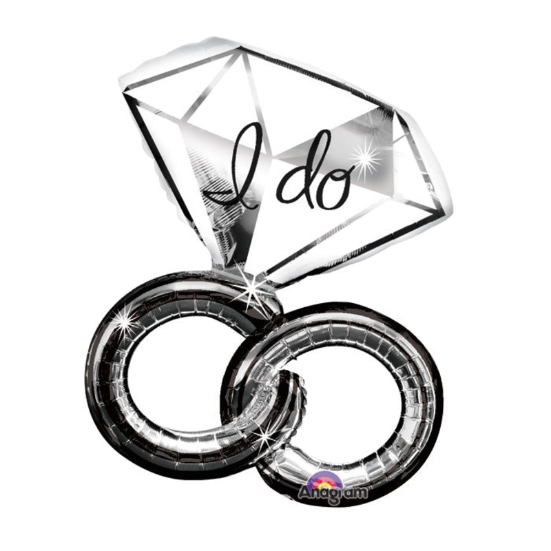 30" Wedding Rings Shape I Do Balloon