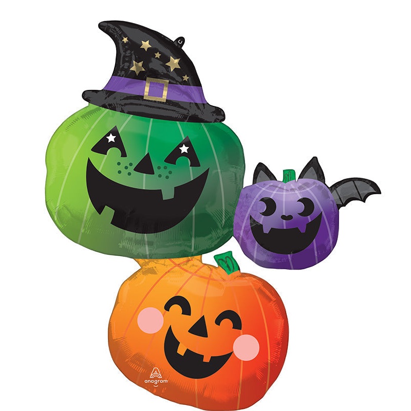 33" Fun & Spooky Pumpkin Stacker SuperShape Foil Balloon