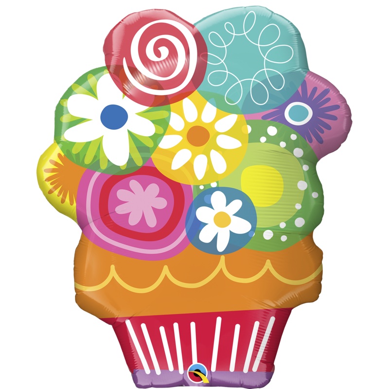 34" Floral Flowers Circles Bouquet Balloon