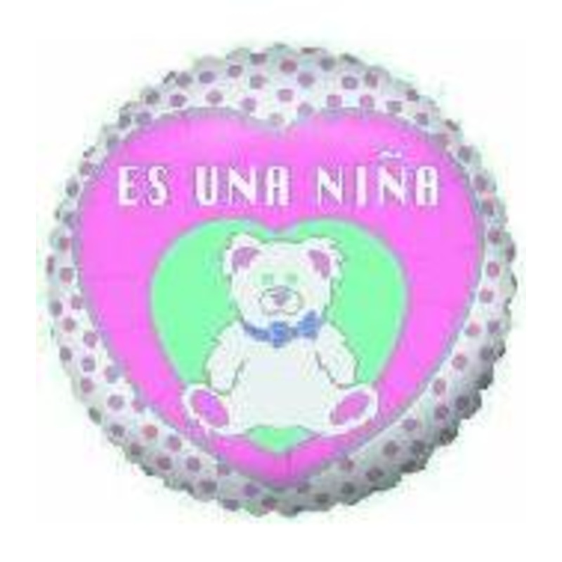 4" Airfill Only Es Una Nina Bear Balloon (Spanish)