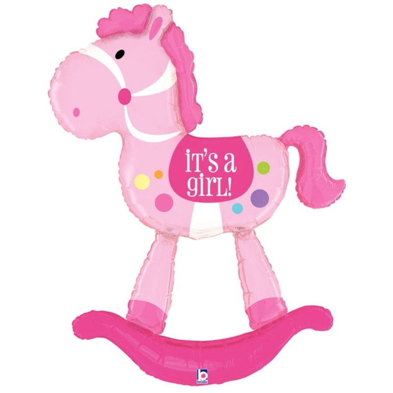 5 Foot (two pre-attached balloons) Rocking Horse Girl