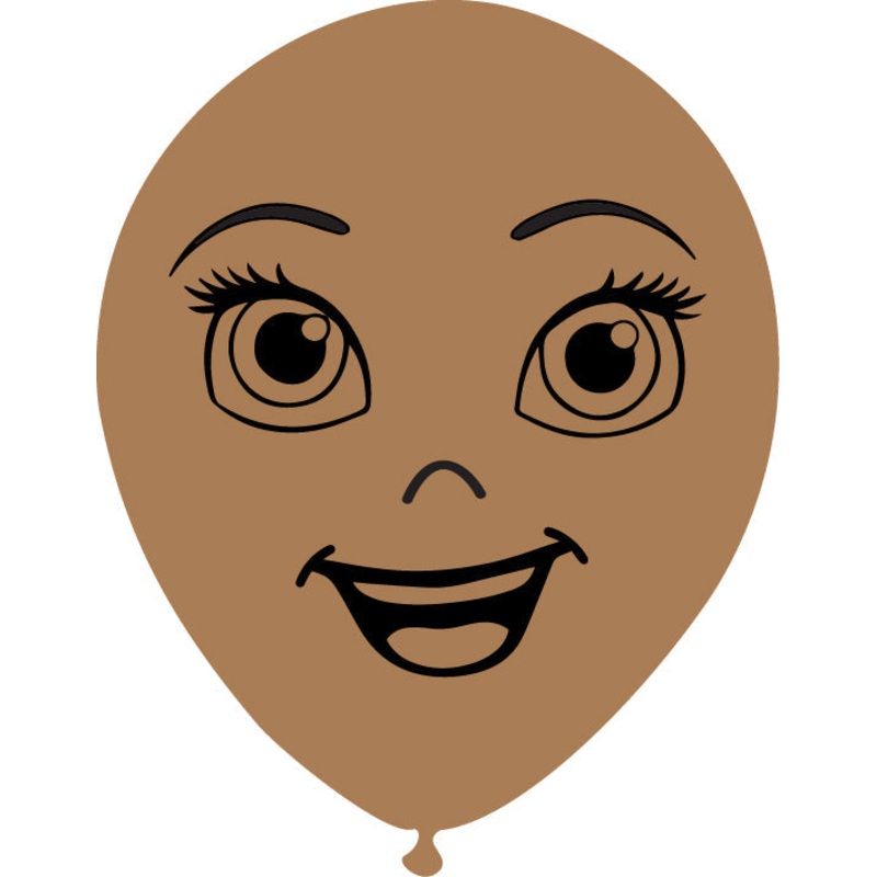 5" Latex Balloons Single Sided (25 Per Bag) Face Print 07 Decomex Desert Sand