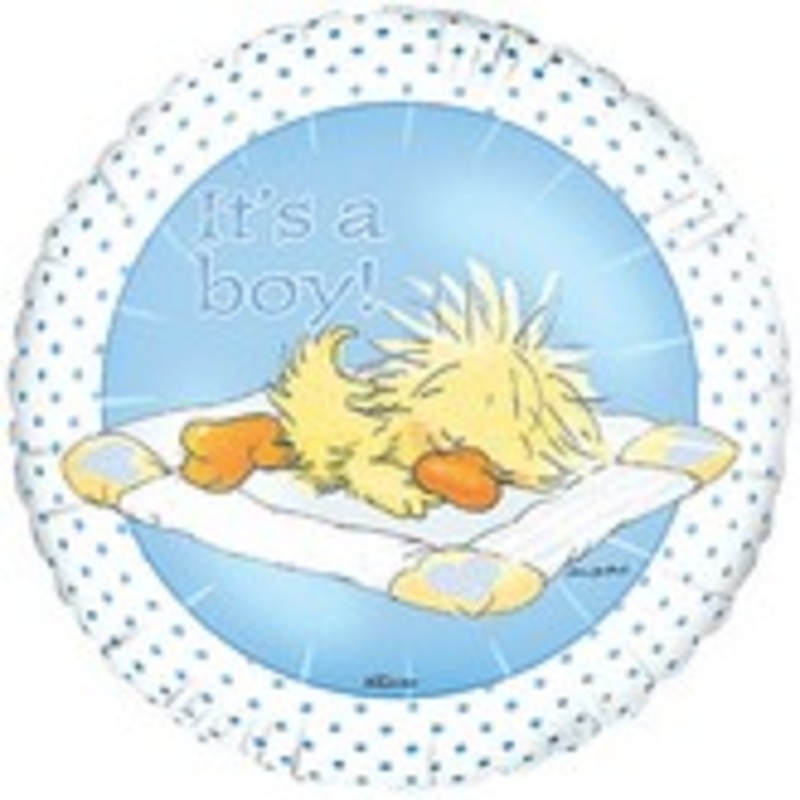 9" Airfill Only It's a Boy Witzy on Quilt Balloon