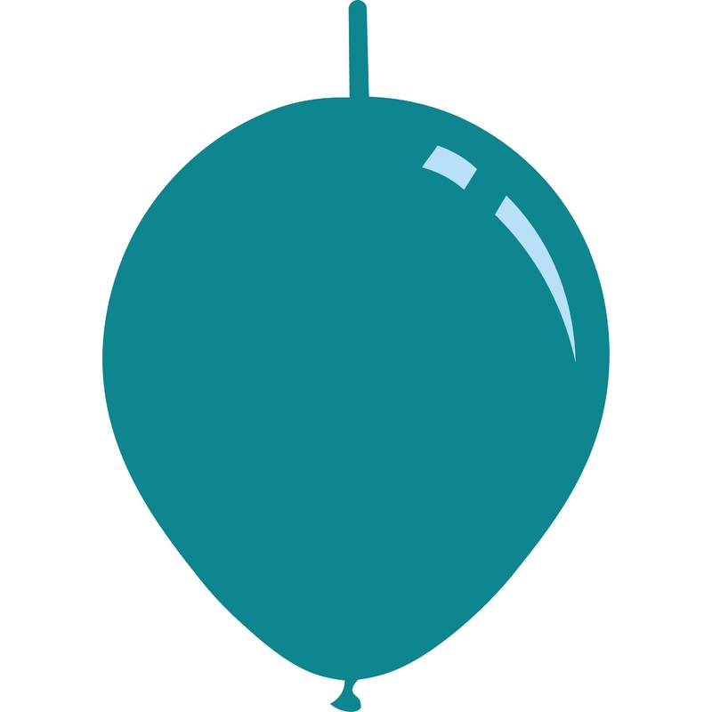 11" Deco Turquoise Decomex Linking Latex Balloons (100 Per Bag)