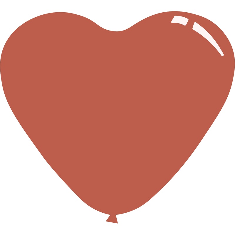 11" Metallic Copper Decomex Heart Shaped Latex Balloons (100 Per Bag)