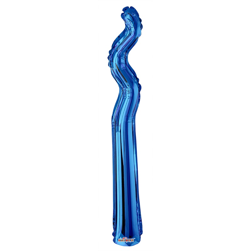 14" Airfill Only Kurly Zig Zag Royal Blue Balloon