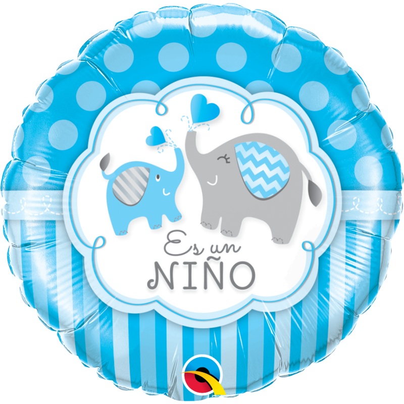 18" Es Un Nio - Elephants Foil Balloon (Spanish)