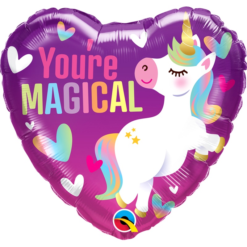 18" Heart You're Magical Unicorn Foil Balloon