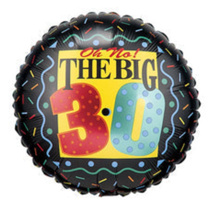 18" Oh No The Big 3-0 Balloon