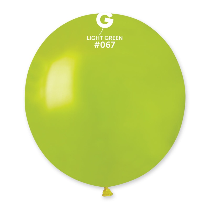 19" Gemar Latex Balloons (Bag of 25) Metallic Light Green