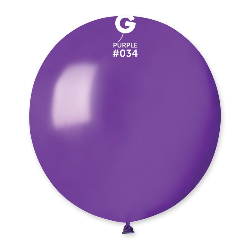 19" Gemar Latex Balloons (Bag of 25) Metallic Purple