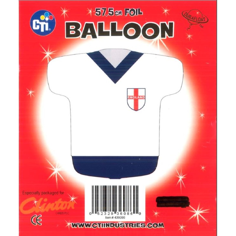 22" England Rugby Jersey Shaped Foil Balloon