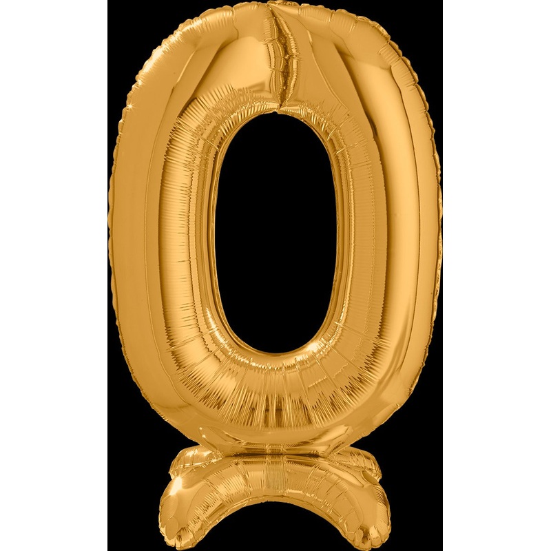 25" Number Standup 0 Gold Foil Balloon