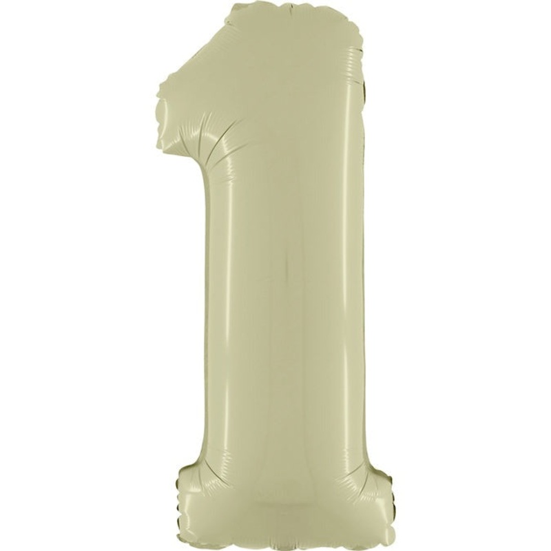 26" Number 1 Satin Olive Green Foil Balloon