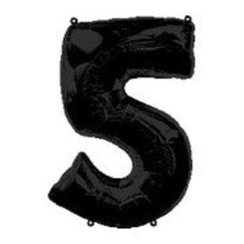 34" Anagram Brand Black Number 5 Balloon