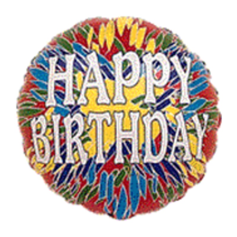 4"Airfill Only Happy Birthday Feathery Blast Balloon